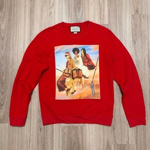 Gucci Red Graphic Crewneck Sweatshirt